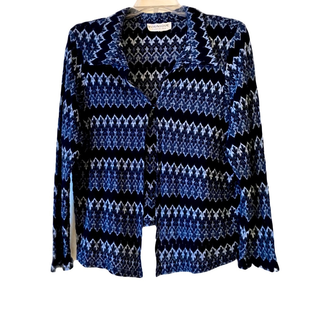 Vintage Younique Cardigan. Blue Design. No size. See measurements.